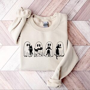 Ghost & Cats NEW tan crewneck Sweatshirt